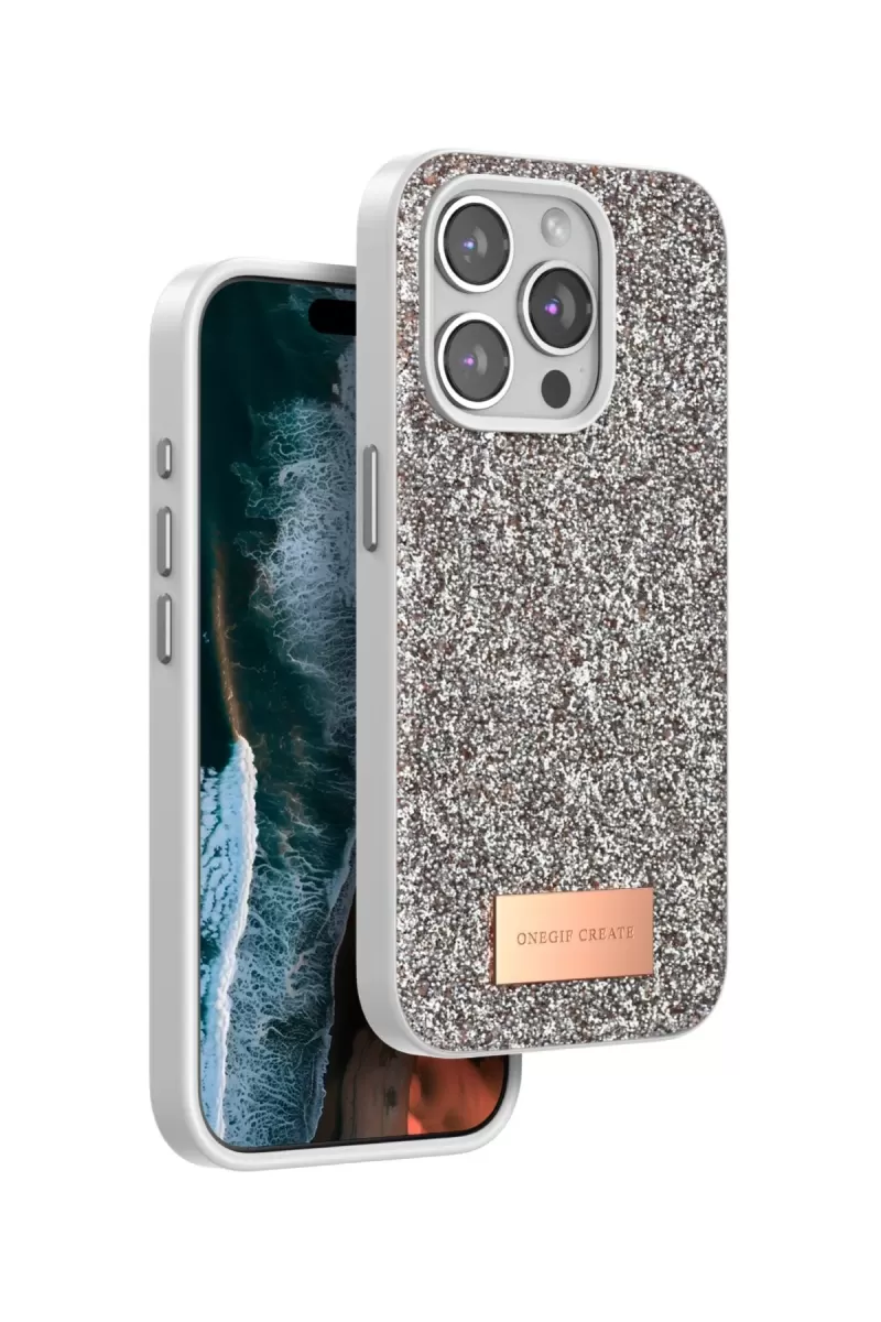 iPhone 15 Pro Bright Simli Kapak - Gold