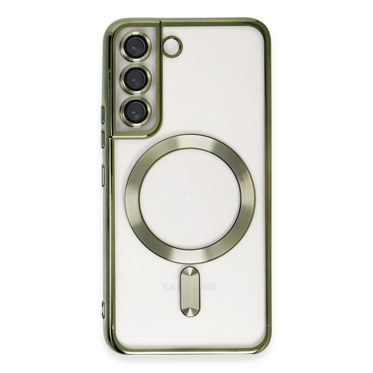 Galaxy S22 Kılıf Kross Magneticsafe Kapak - Koyu Yeşil