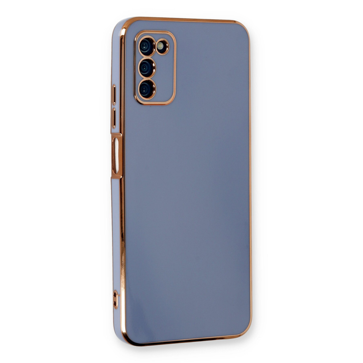Galaxy A03S Kılıf Volet Silikon - Mavi