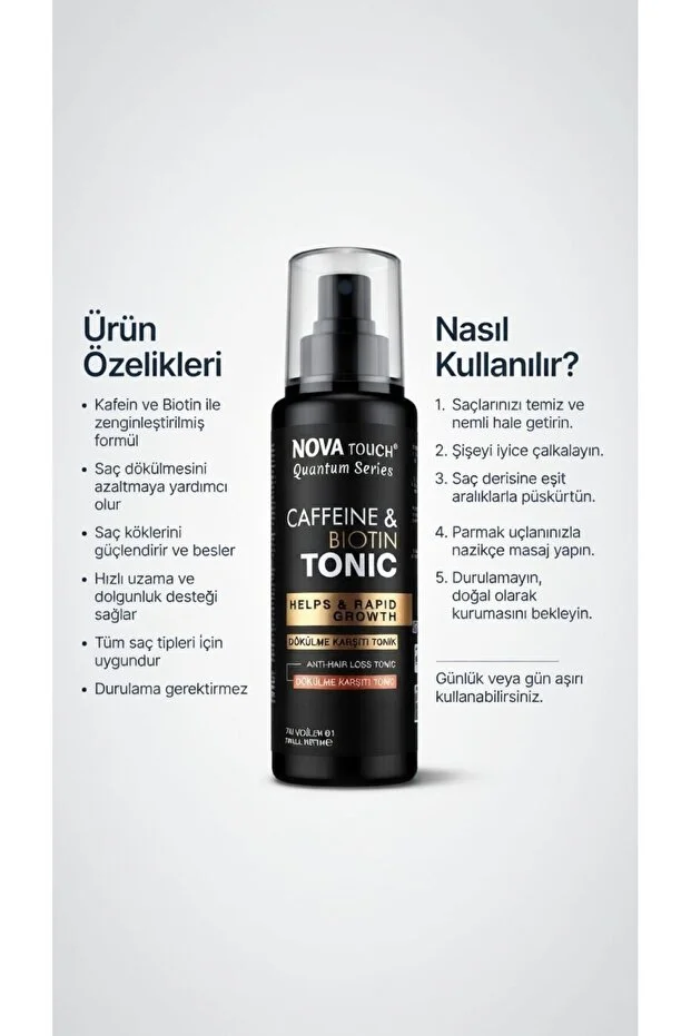 novatouch Nova Biotin Ve Kafein Dökülme Karşıtı Saç Toniği 250 ml