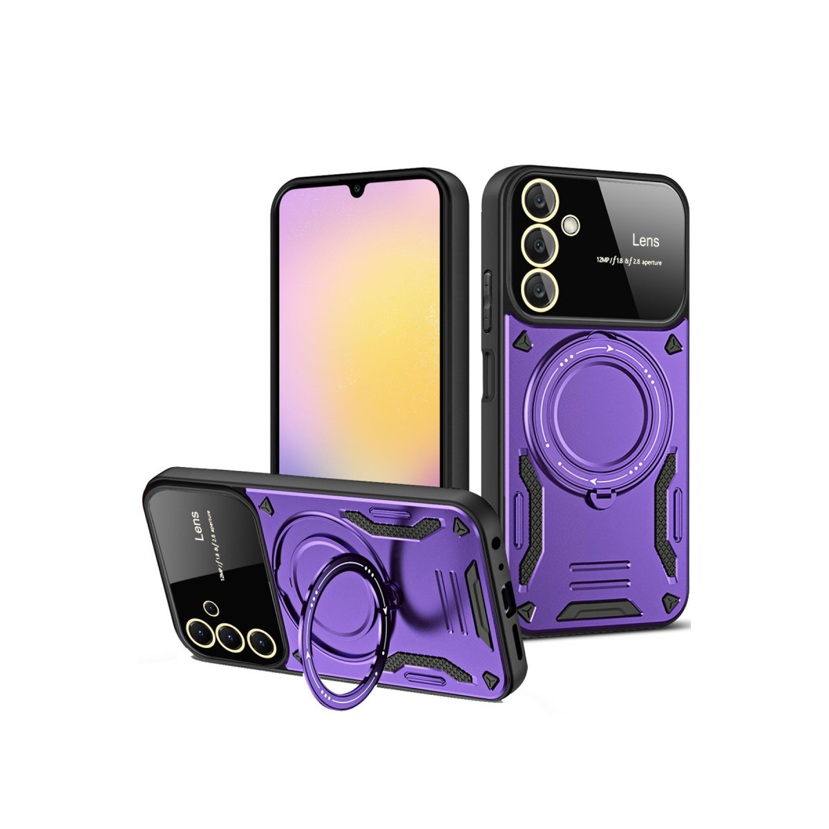 Galaxy A26 Kılıf Joy Lens Standlı Kapak - Mor