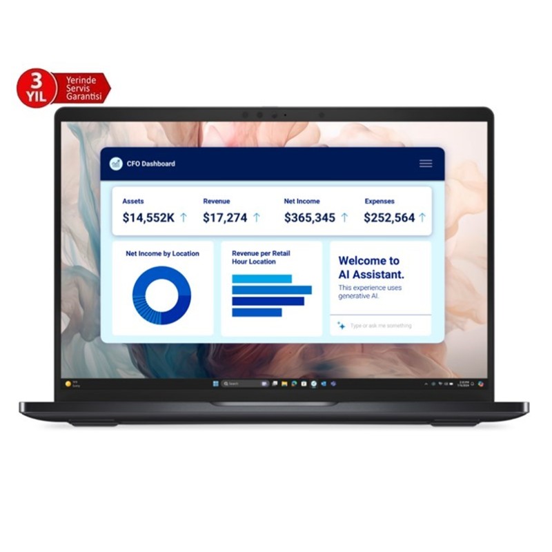 DELL NB PRO PREMIUM 13 ULTRA7 268V 32GB 1 TB SSD WIN11PRO PA13250 DOKUNMATİK (3 YIL YERİNDE GARANTİ)