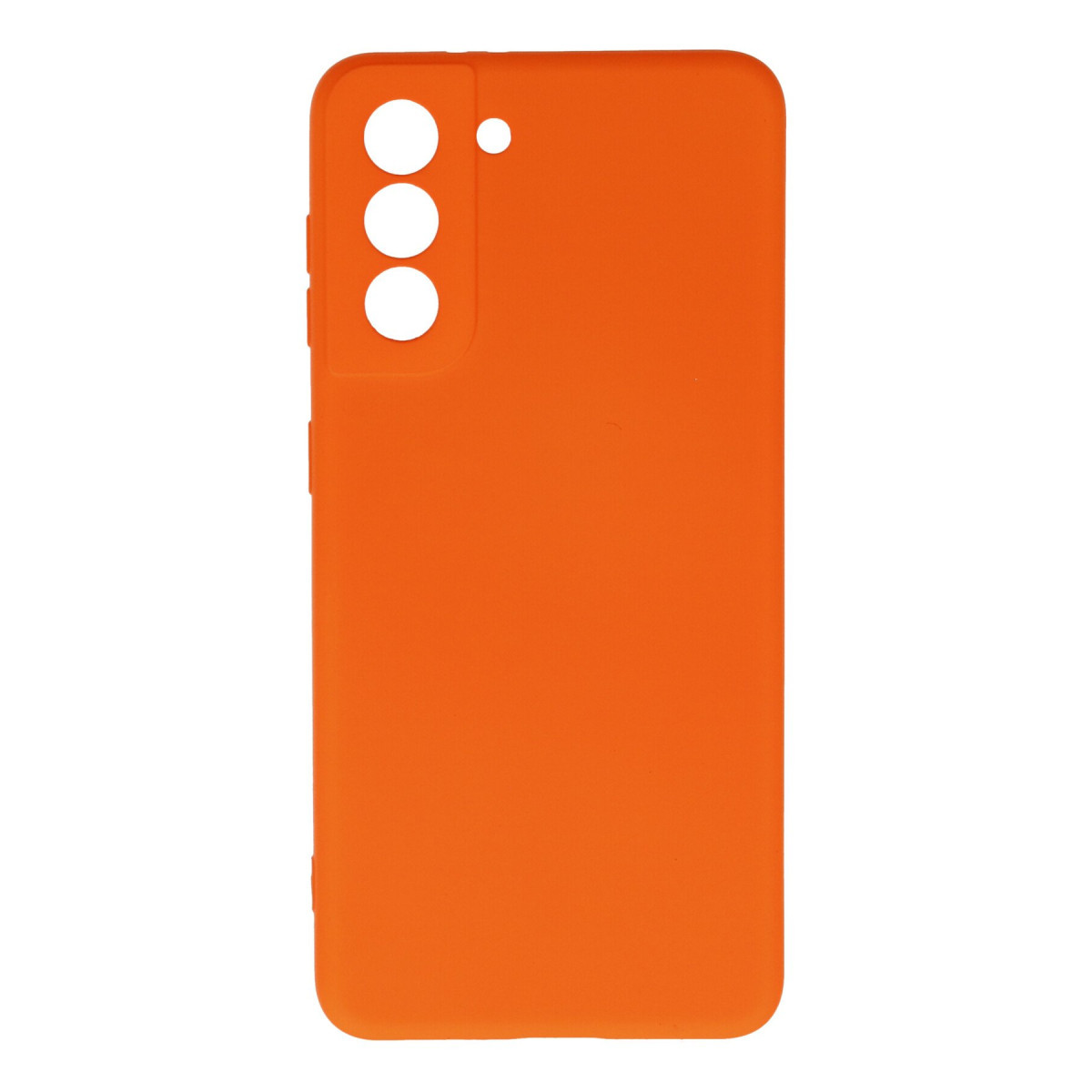 Galaxy S21 Kılıf Nano içi Kadife Silikon - Turuncu