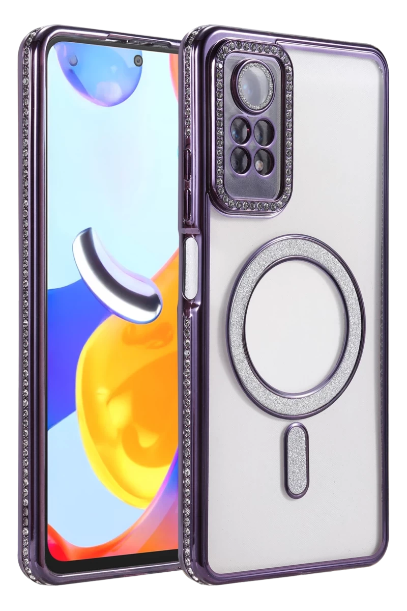 Xiaomi Redmi Note 12 Pro 4G Uyumlu Joke Simli Magneticsafe Kılıf - Derin Mor