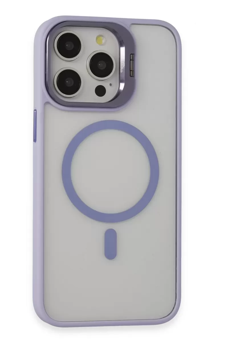 iPhone 15 Pro Kılıf Roblox Lens Magsafe Standlı Kapak - Lila