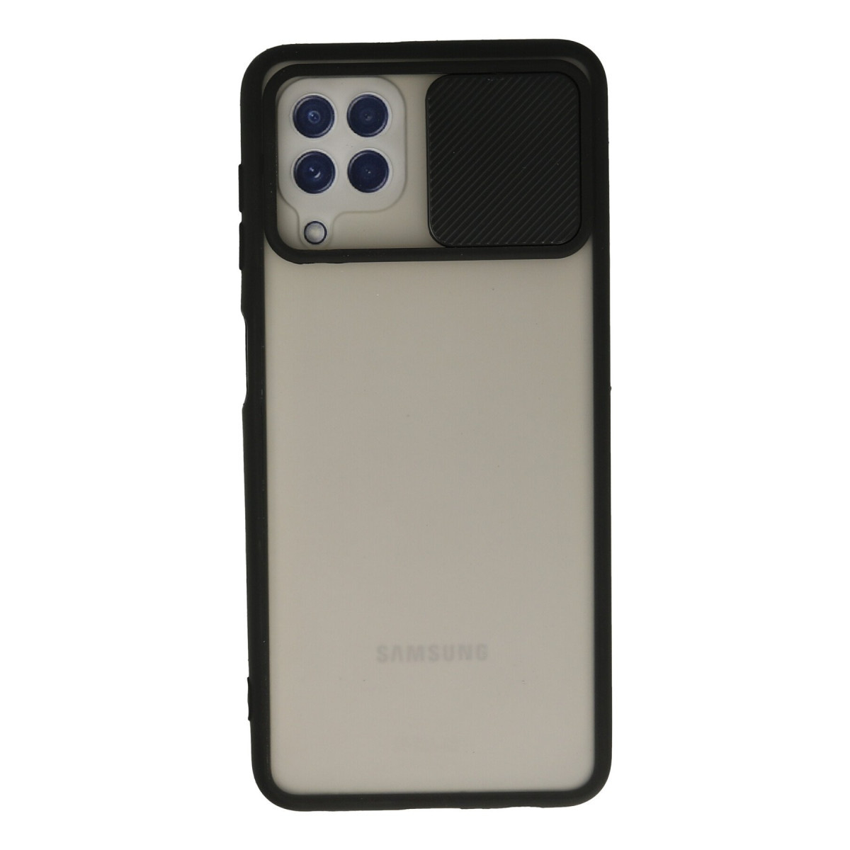 Galaxy A22 Kılıf Palm Buzlu Kamera Sürgülü Silikon - Siyah