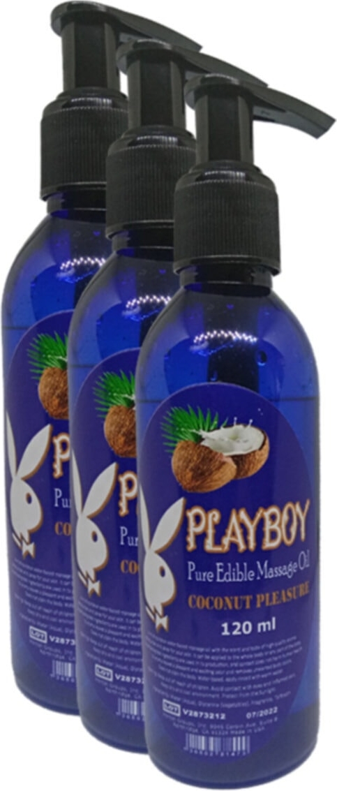 Playboy Pure Edible Massage Oil 120ML Hindistancevizi Aromalı Masaj Yağı 3 Adet