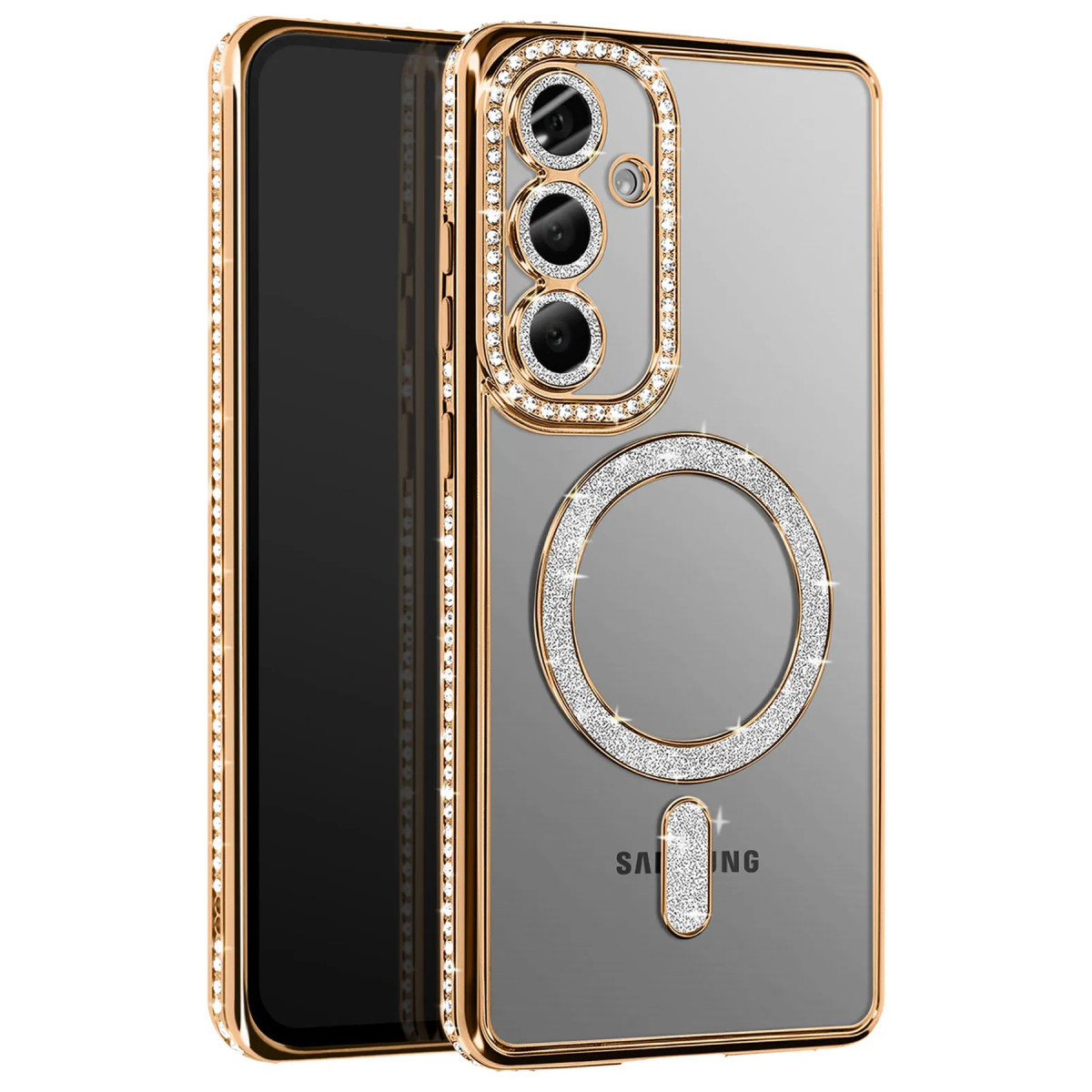 Galaxy A37 5G Joke Simli Magneticsafe Kılıf - Gold