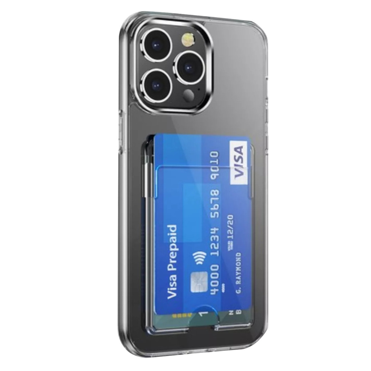 iPhone 15 Pro Kılıf Kart Şeffaf Silikon - Şeffaf