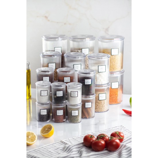 24'lü Barok Yuvarlak 4 Boy Kavanoz Seti & Saklama Kabı & Erzak Kabı (6*2000 ML, 6*1000 ML, 6*500 ML, 6*250 ML)