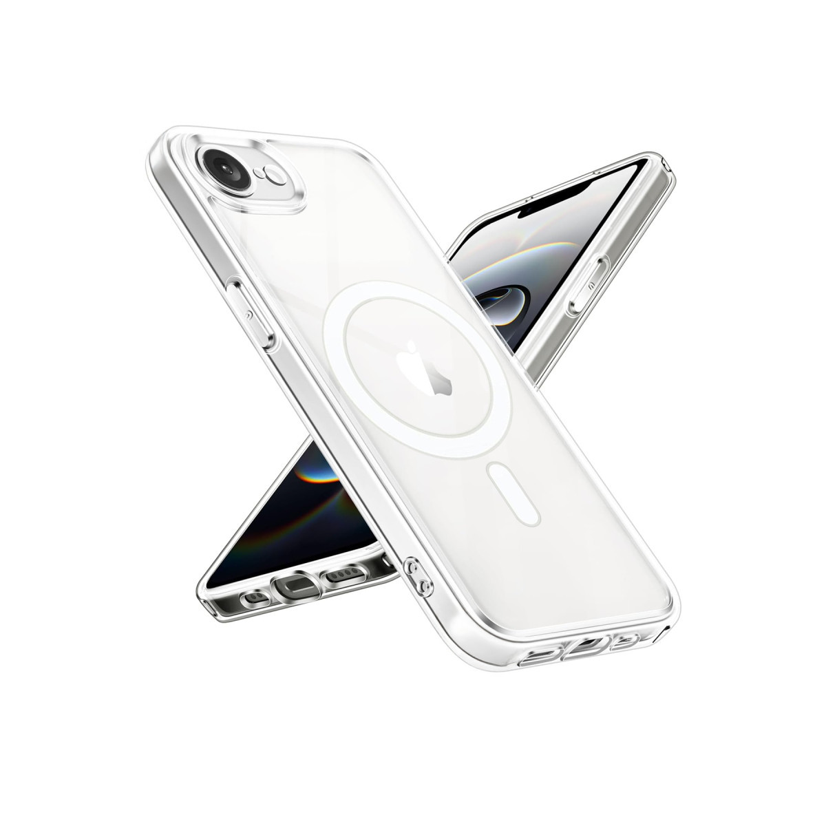 iPhone 16E Kılıf Magneticsafe Şeffaf Silikon - Şeffaf