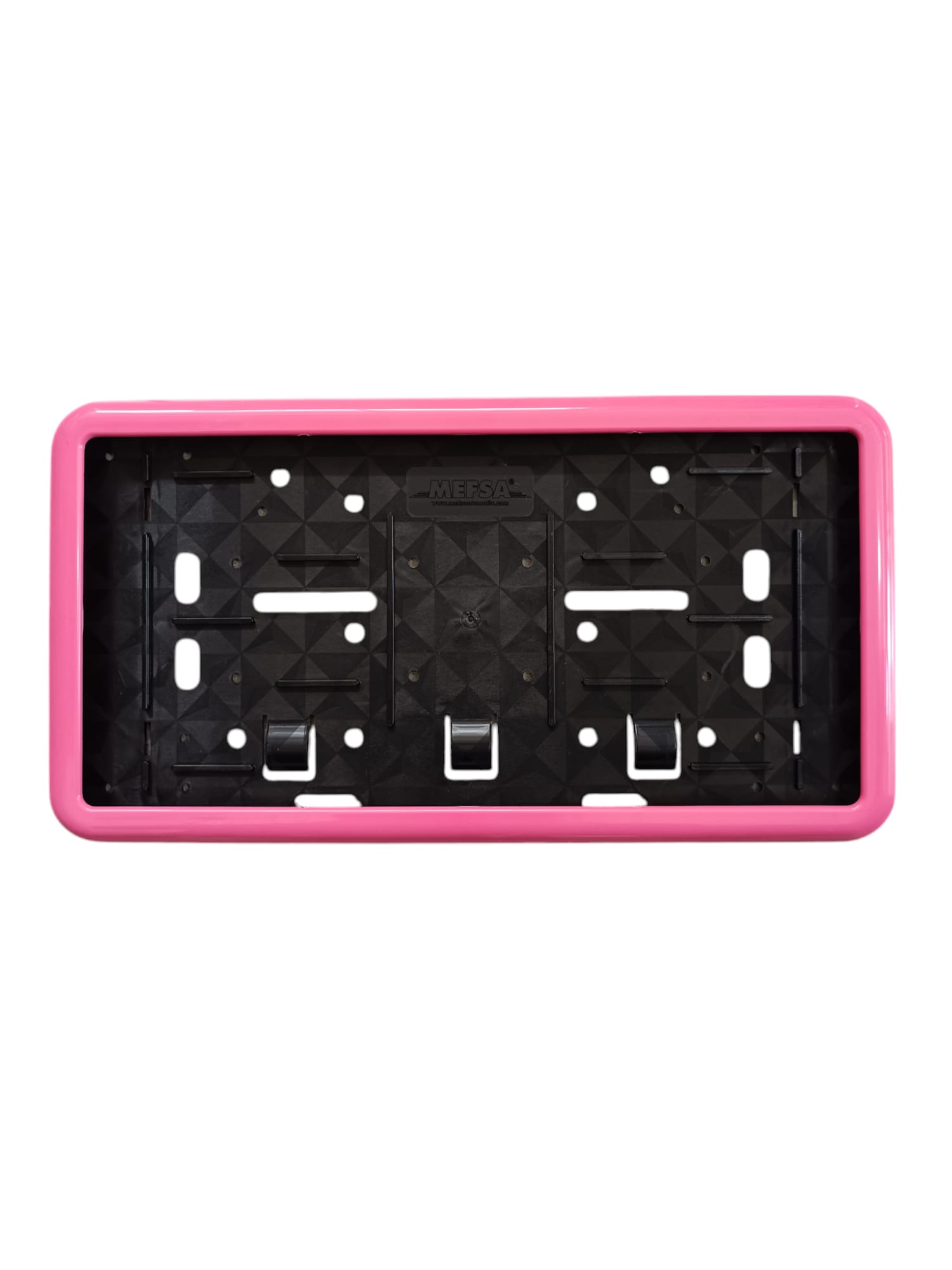 Çerçeveli Dikdörtgen Plakalık Plaka Altlığı Pembe 32x17 cm