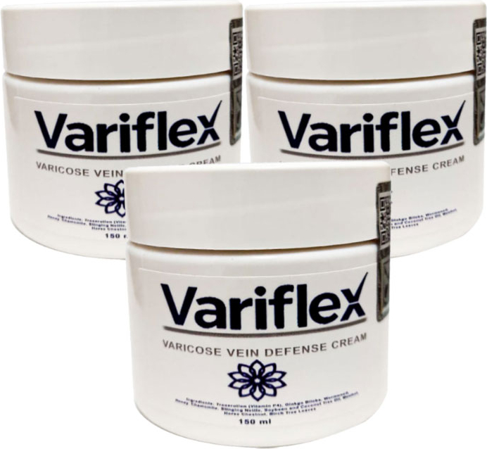 Variflex Varicose Vein Defense Cream 150 ml Bacak Kremi 3 Adet