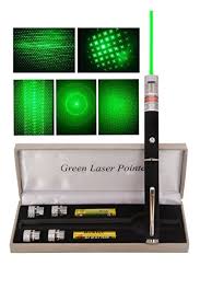 Green Laser Pointer Kalem 5 Başlıklı Özel Kadife Gri Kutulu