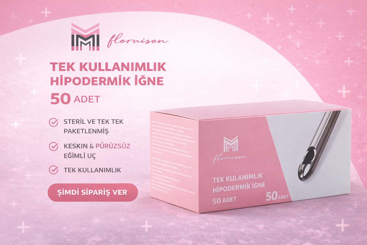 23G X 50MM Dolgu Kanülü Steril Uç 50 Adet 1 Kutu