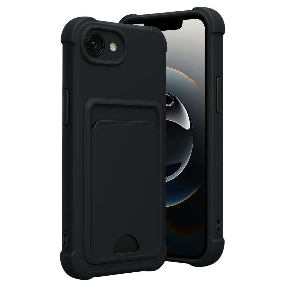 iPhone 16E Kelvin Kartvizitli Silikon - Siyah