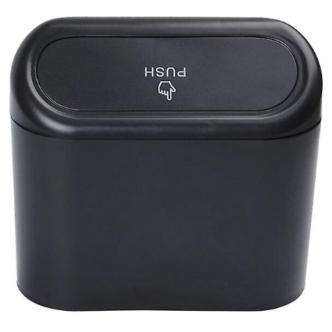 Portatif Araç İçi Taşınabilir Kapaklı Araba Çöp Kutusu Siyah