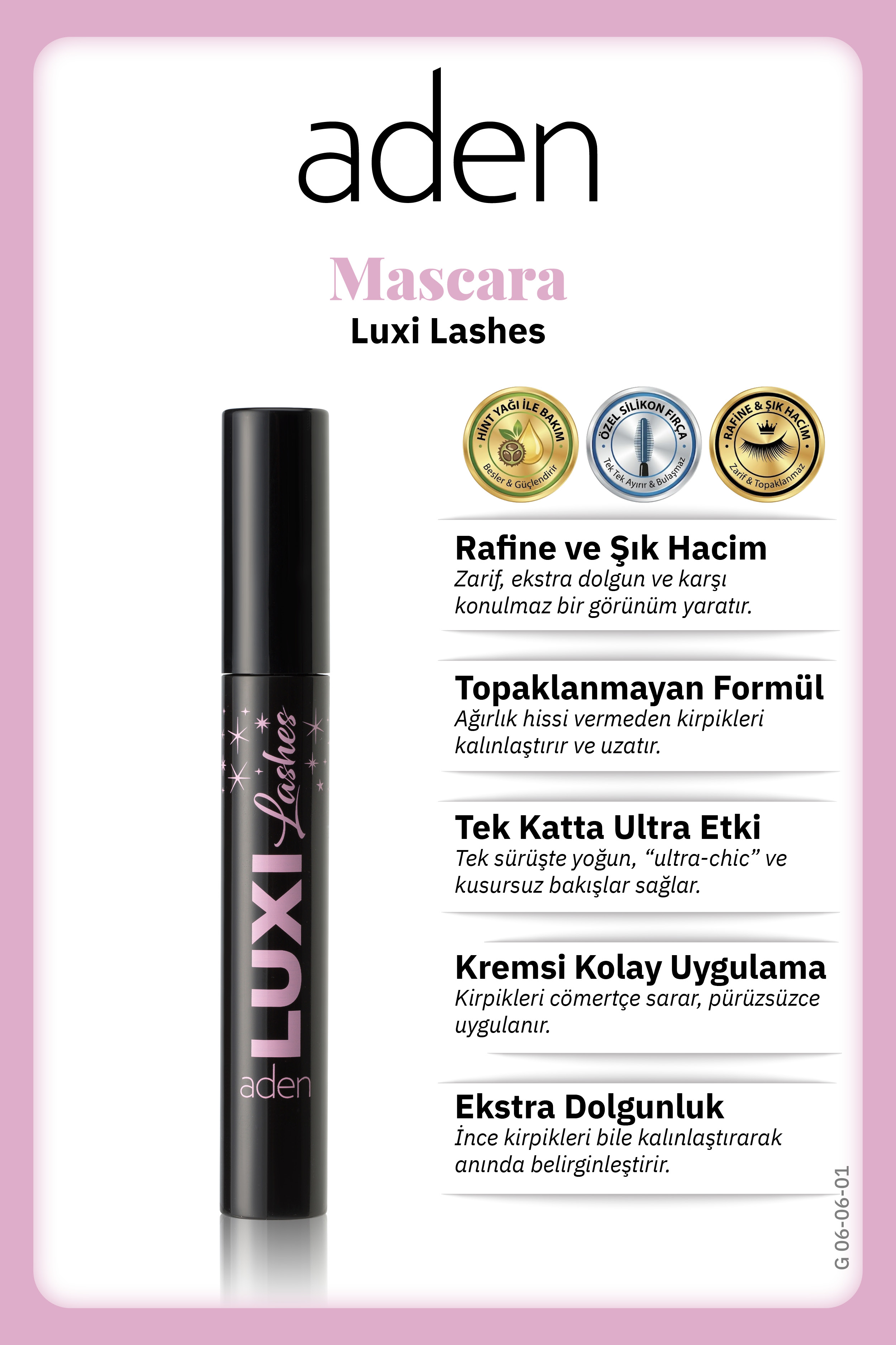 Aden Luxi Lashes Mascara - Yoğun Hacim Veren Maskara