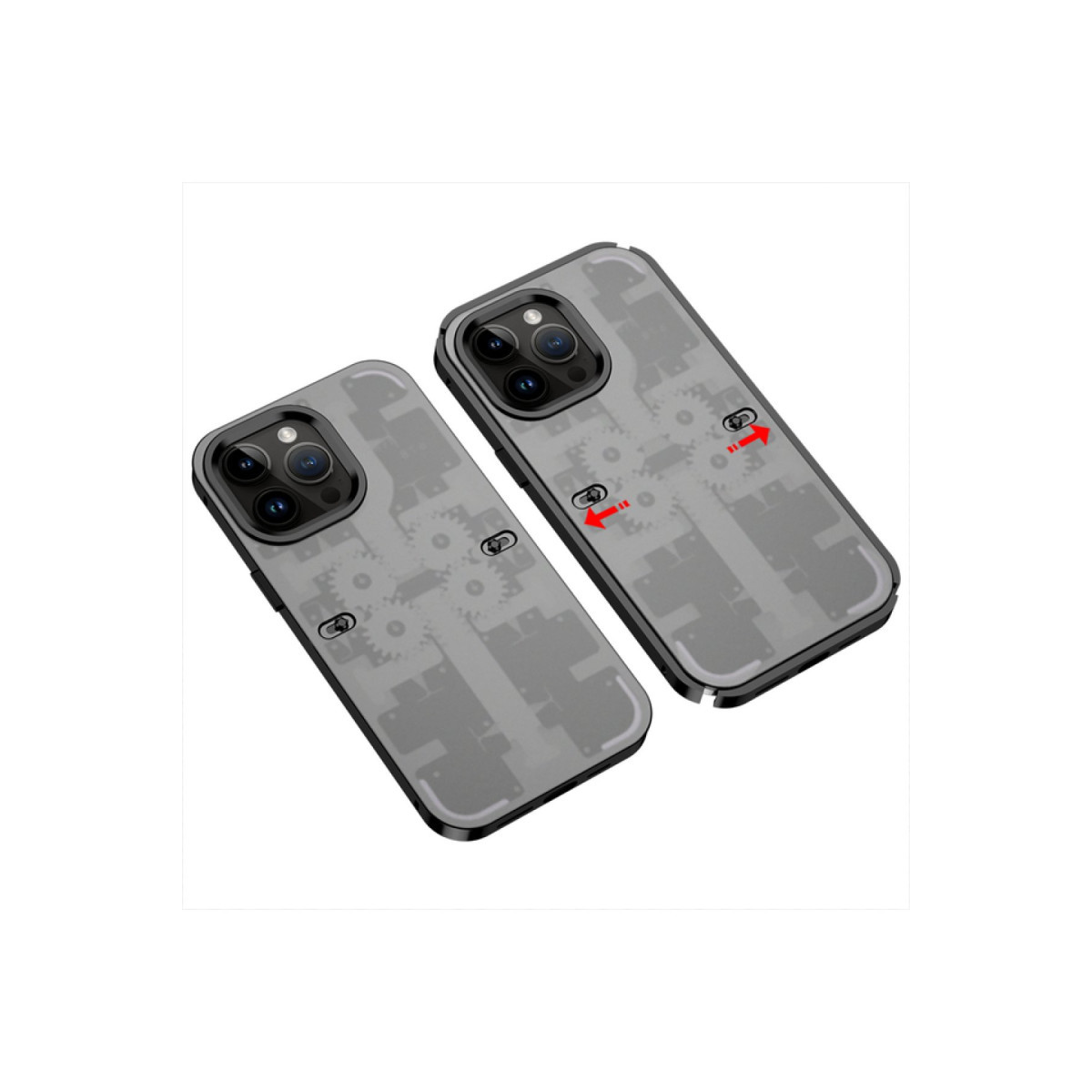 iPhone 14 Pro Kılıf Mekanik Bumper Kapak - Siyah