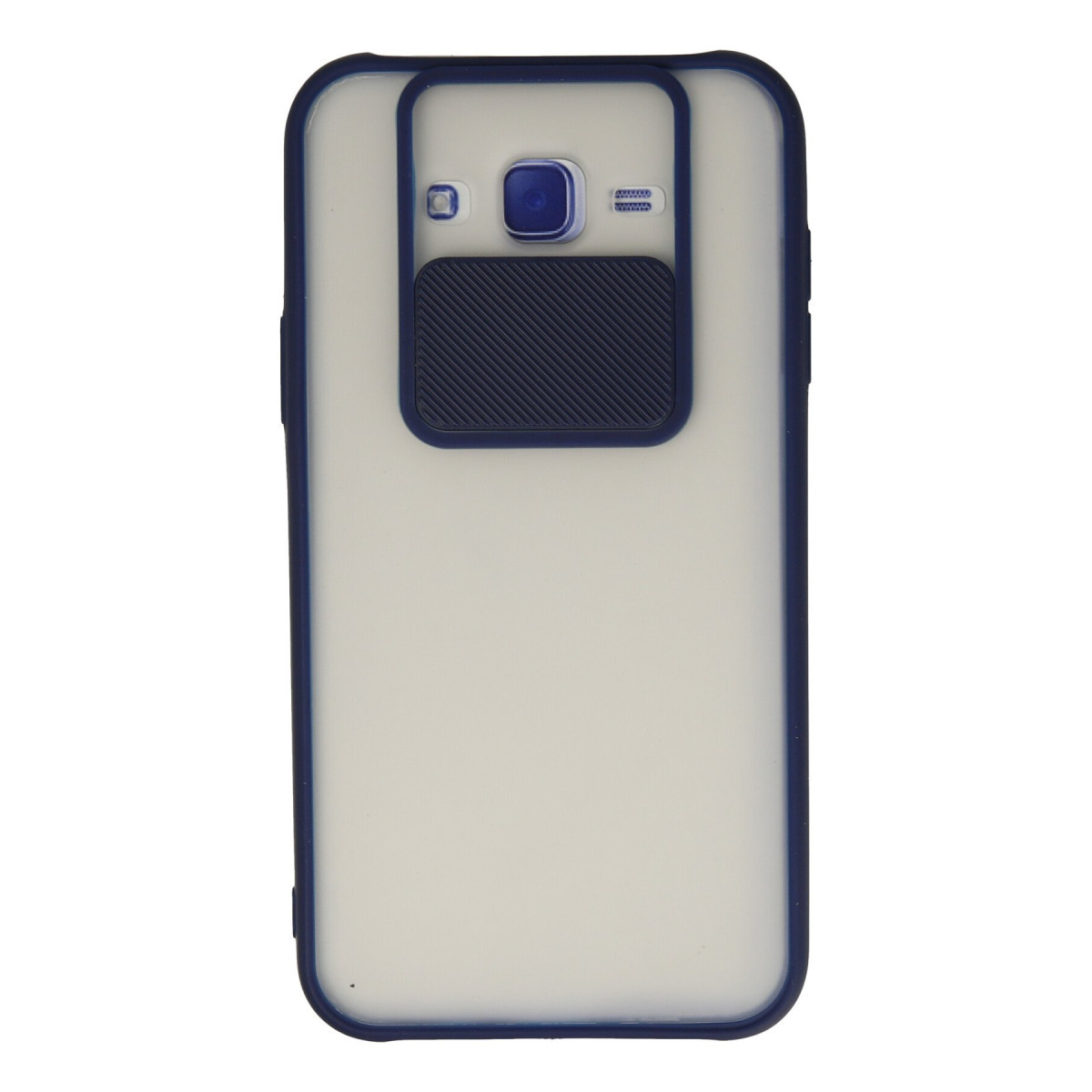Galaxy J7 Kılıf Palm Buzlu Kamera Sürgülü Silikon - Lacivert
