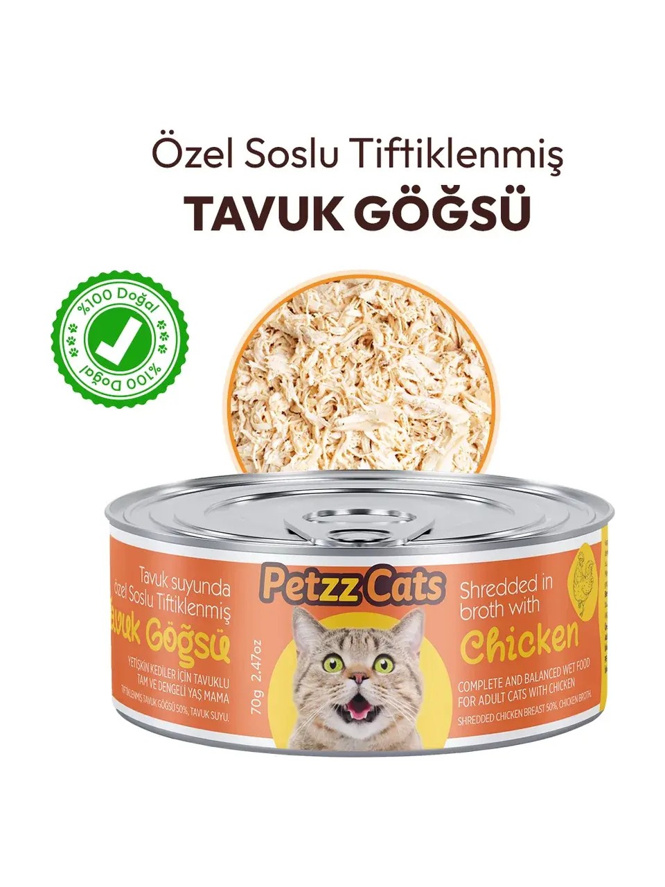 Petzzcats Tavuk Etli Konserve Kedi Maması 1 Adet 70 gr