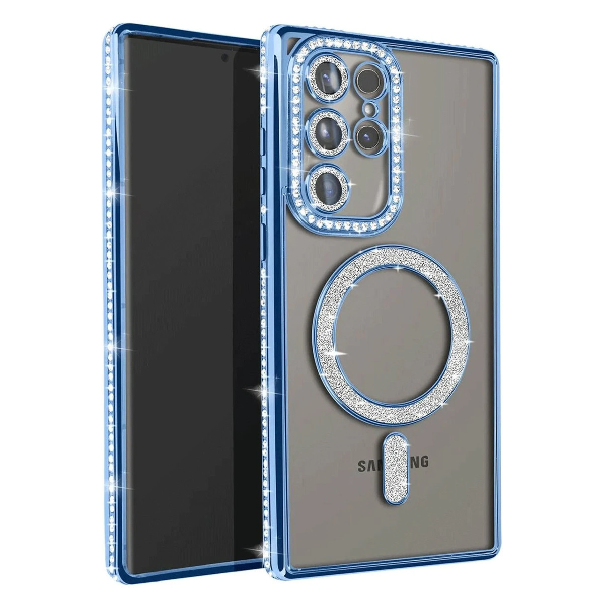 Galaxy S23 Ultra Joke Simli Magneticsafe Kılıf - Mavi