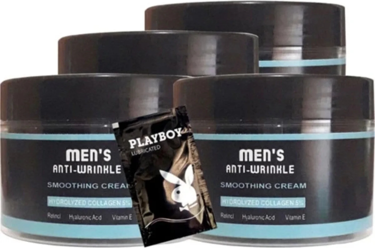 Süper Mens 4 Adet 100 ml SNMP20356 Erkek Yüz Cilt Kremi Antiwrinkle Smoothing Cream + Yanında Jel