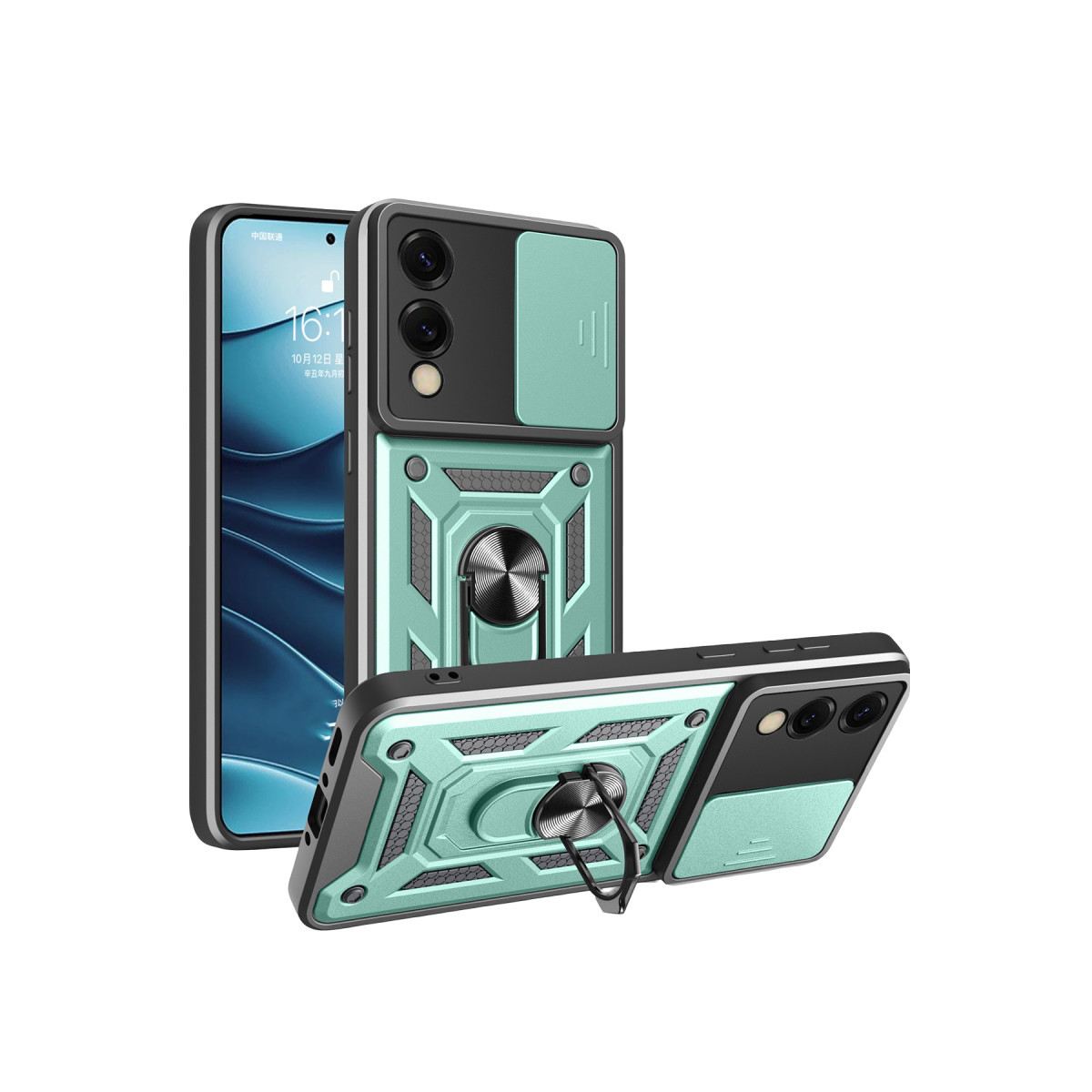 Galaxy S25 Edge Pars Lens Yüzüklü Silikon - Yeşil