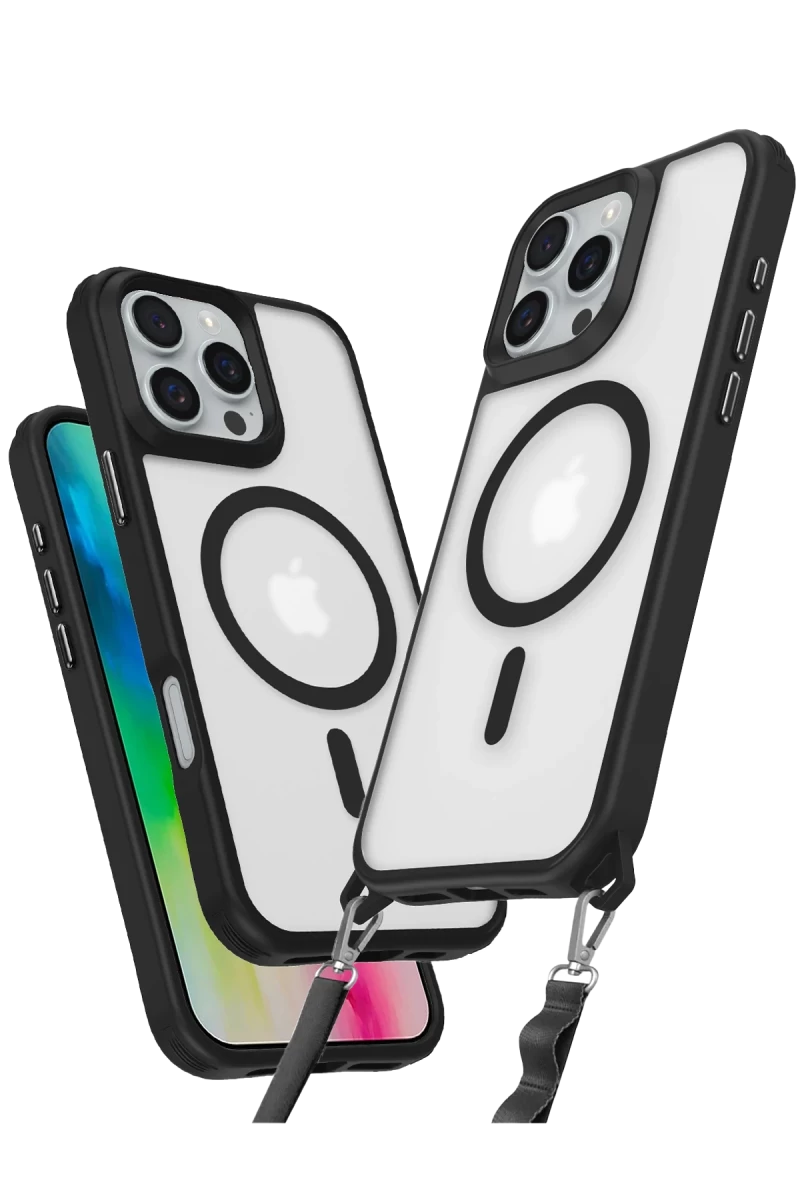 Apple iPhone 16 Pro Max Uyumlu Kılıf Enka Magsafe Silikon Kılıf - Siyah