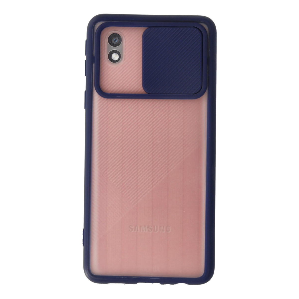 Galaxy A01 Core Kılıf Palm Buzlu Kamera Sürgülü Silikon - Lacivert