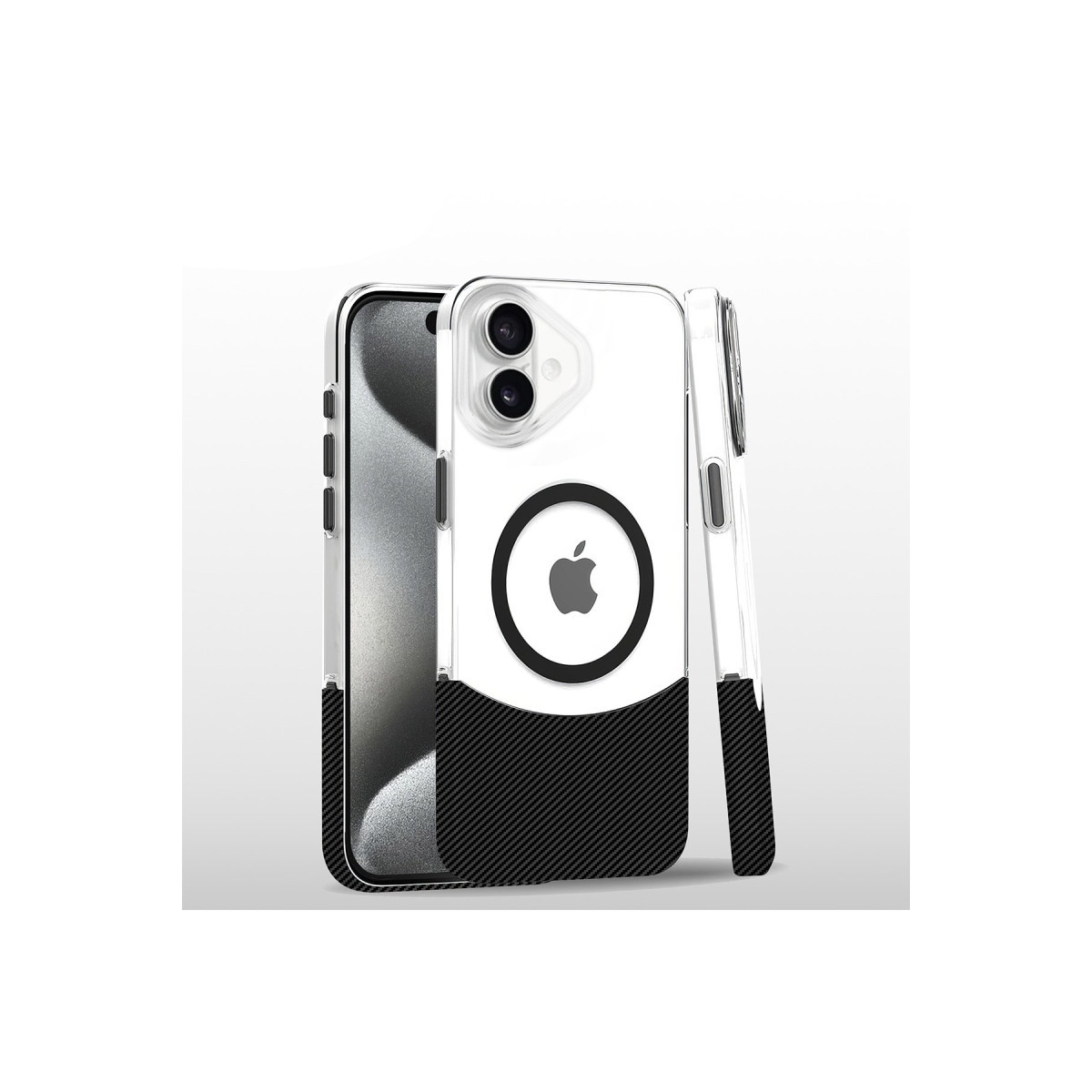 iPhone 16 Plus Carbon Puzzle Magsafe Kapak - Siyah