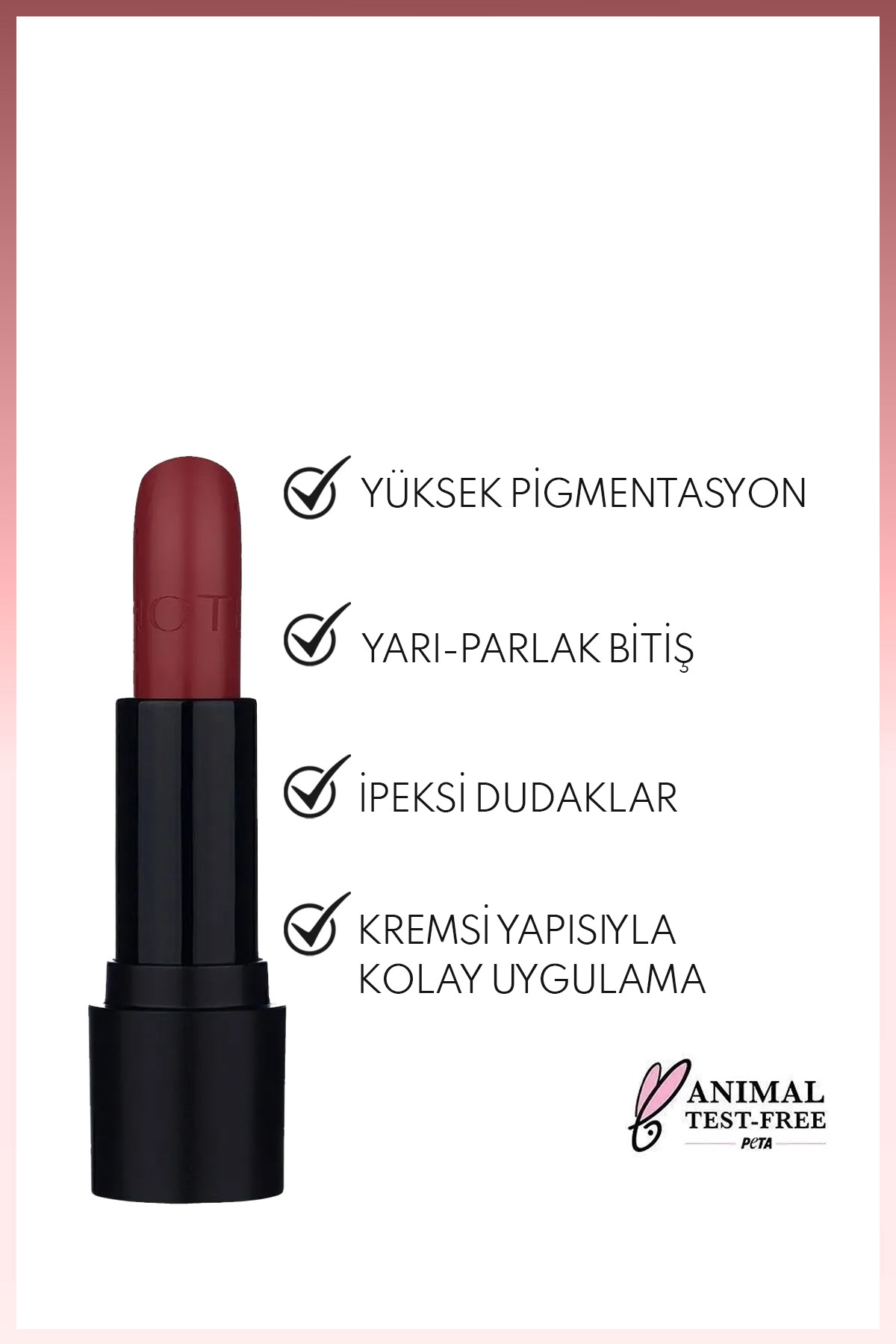 Deep Impact Lipstick 11 Vibrant Pink Kremsi Dokulu Yarı Parlak Ruj - Kırmızı