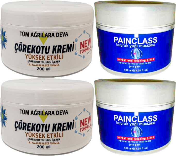 Çörekotu Çörek Otu Kremi White Box 2 Adet 200 ml + 2 Adet Painclass Kuyruk Yağı Kremi 100 ml / Krem Seti
