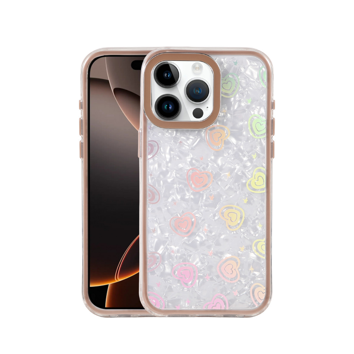 iPhone 15 Pro Max Lumi Desenli Kapak - Çöl Titanyum