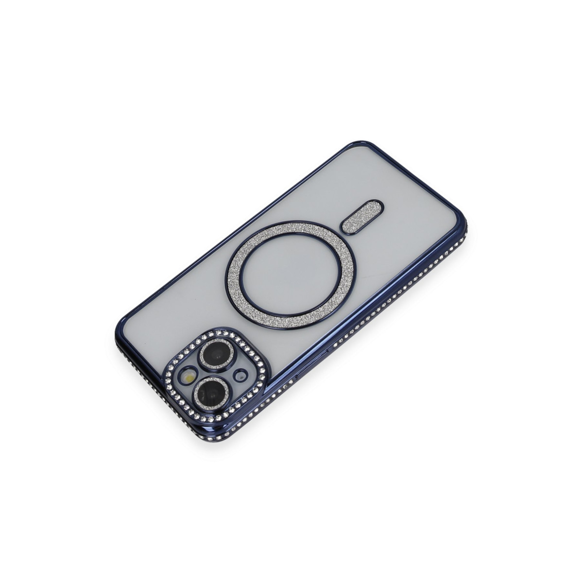 iPhone 14 Kılıf Joke Simli Magneticsafe Kılıf - Lacivert — görsel 2