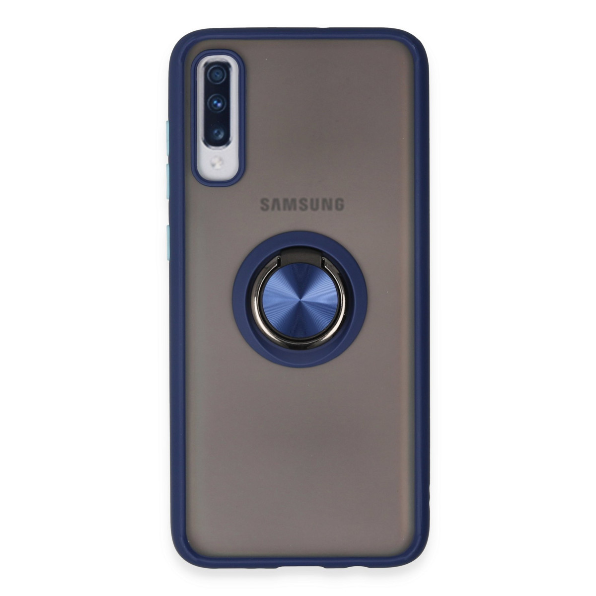 Galaxy A70 Kılıf Montreal Yüzüklü Silikon Kapak - Lacivert
