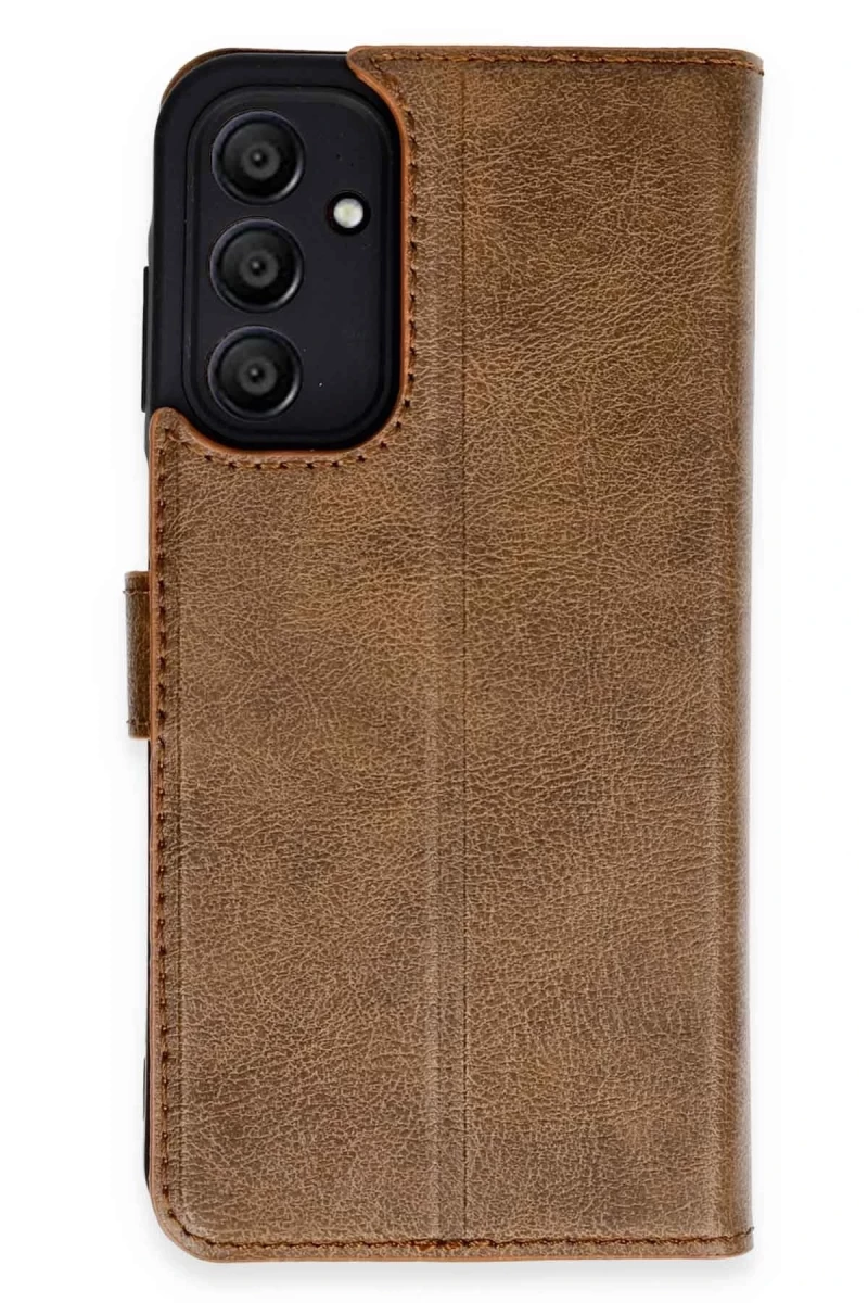 Samsung Galaxy A55 5G Uyumlu Kılıf Trend S Plus Kapaklı Kılıf - Taba