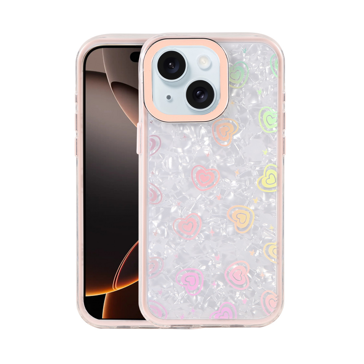 iPhone 14 Lumi Desenli Kapak - Pembe