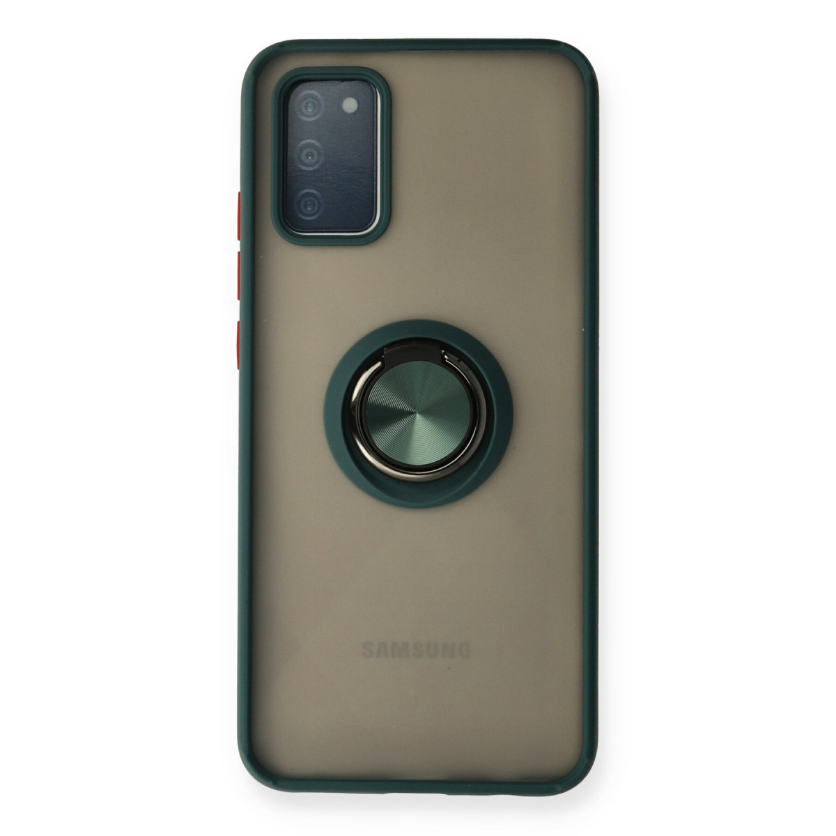 Galaxy A02S Kılıf Montreal Yüzüklü Silikon Kapak - Yeşil