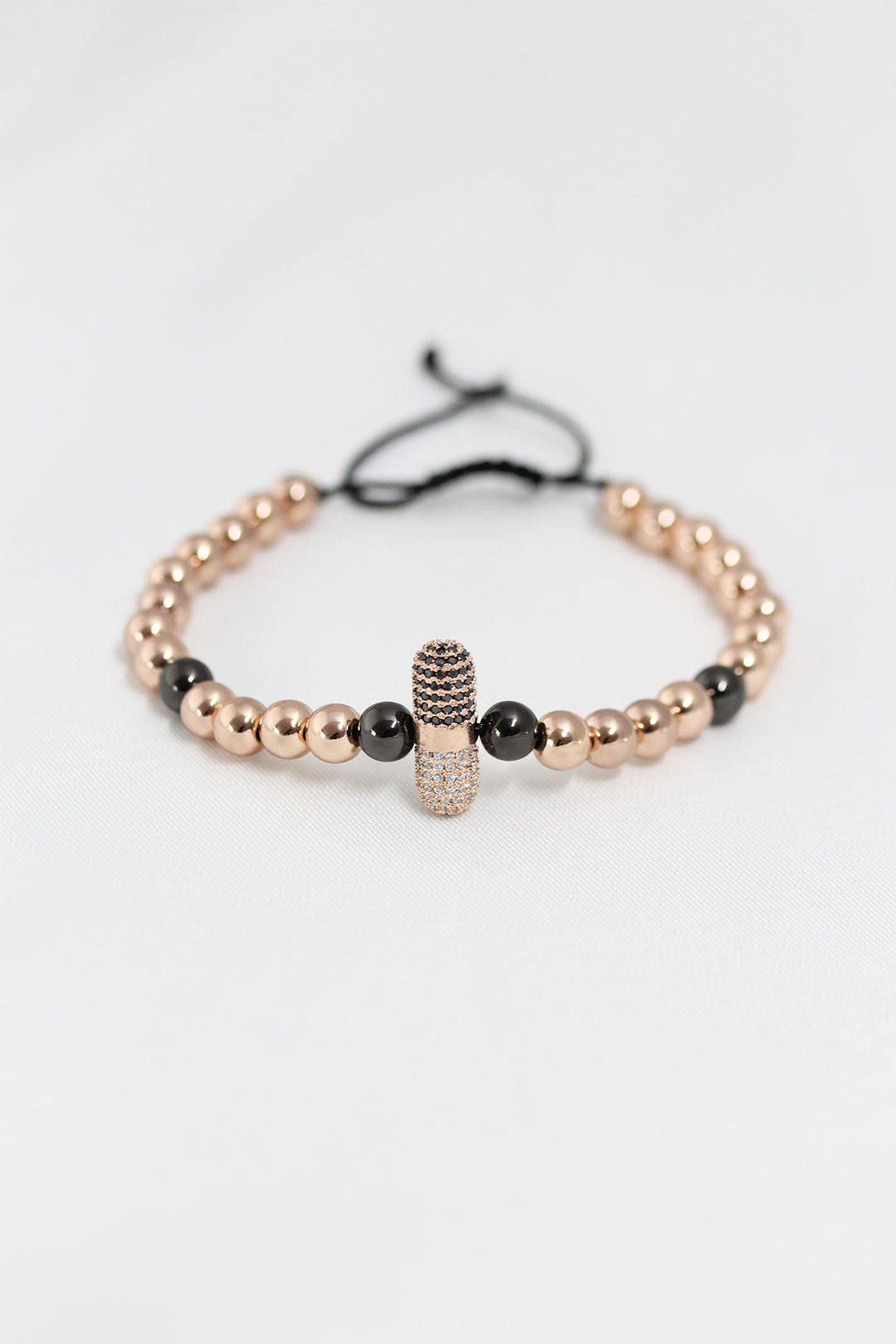 Rose Renk Çelik Zirkon Objeli Asansörlü Bileklik