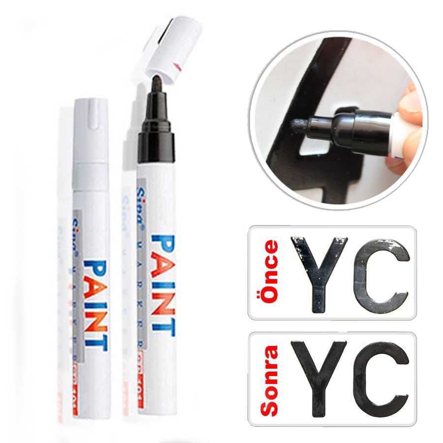 Paint Oto Lastik Rötuş Boya Kalemi Siyah