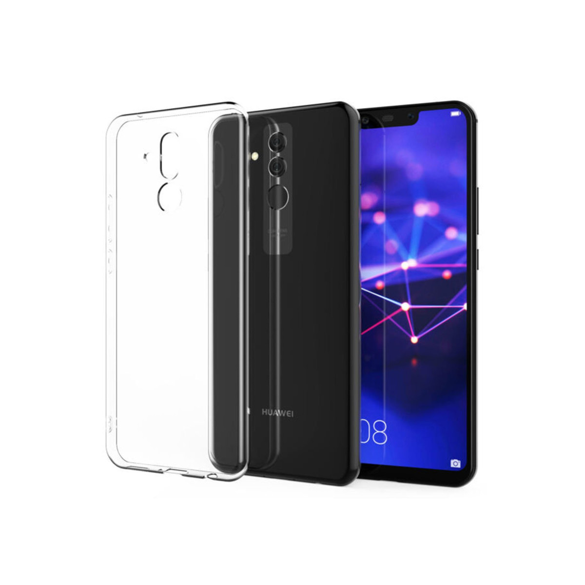 Mate 20 Lite Kılıf Lüx Şeffaf Silikon