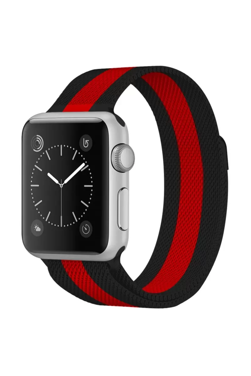 Watch 38mm Metal Mıknatıslı Kordon - Siyah-Kırmızı