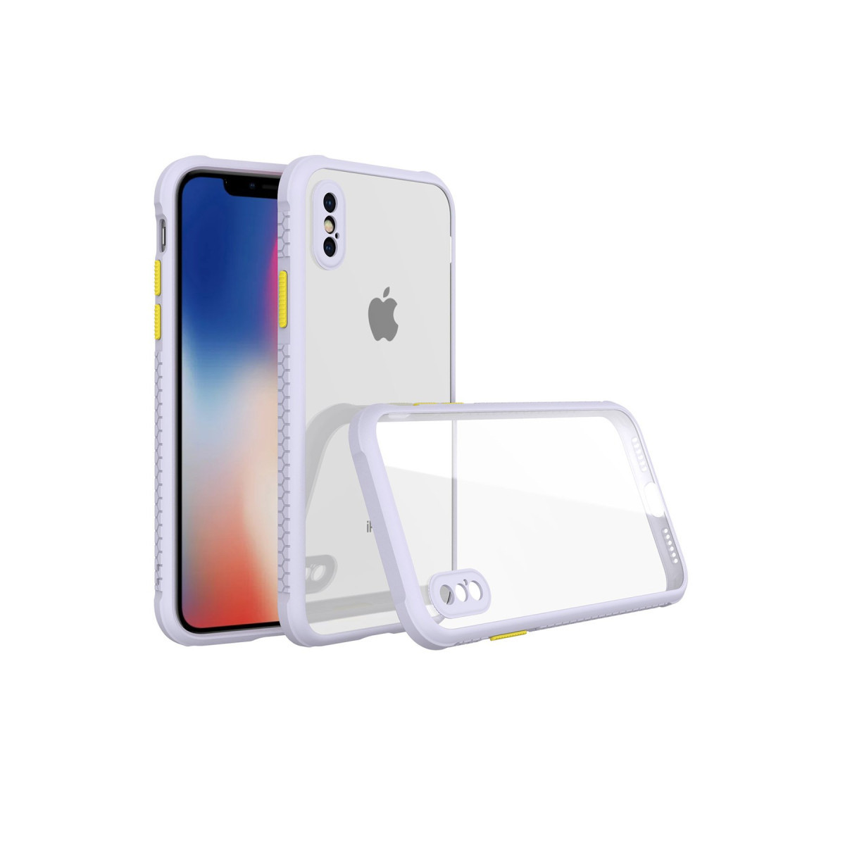 iPhone XS Max Kılıf Miami Şeffaf Silikon - Lila
