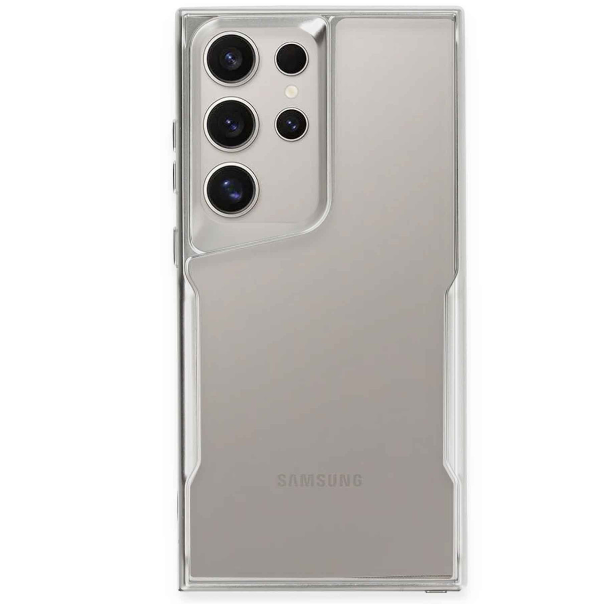 Galaxy S24 Ultra Kılıf Boyi Silikon Kapak - Gümüş