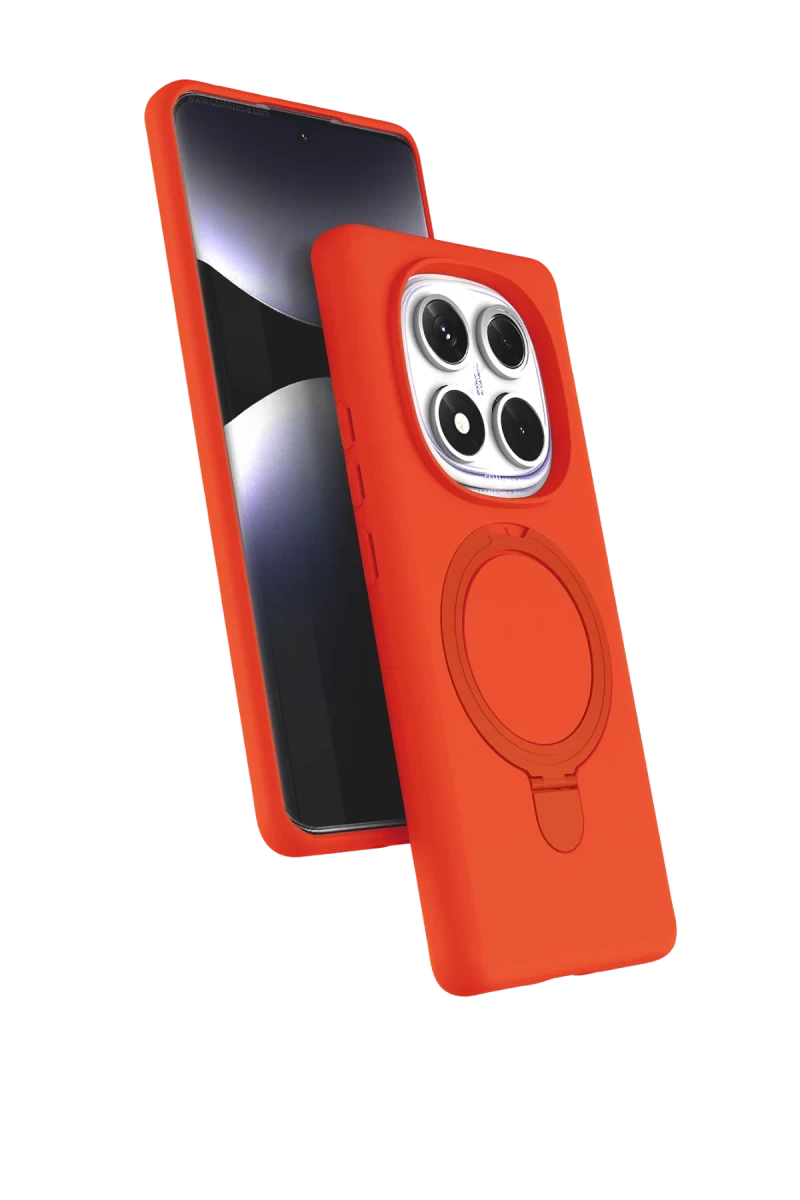Xiaomi Redmi Note 14 Pro 5G Uyumlu Regal Magsafe Standlı Kapak - Turuncu