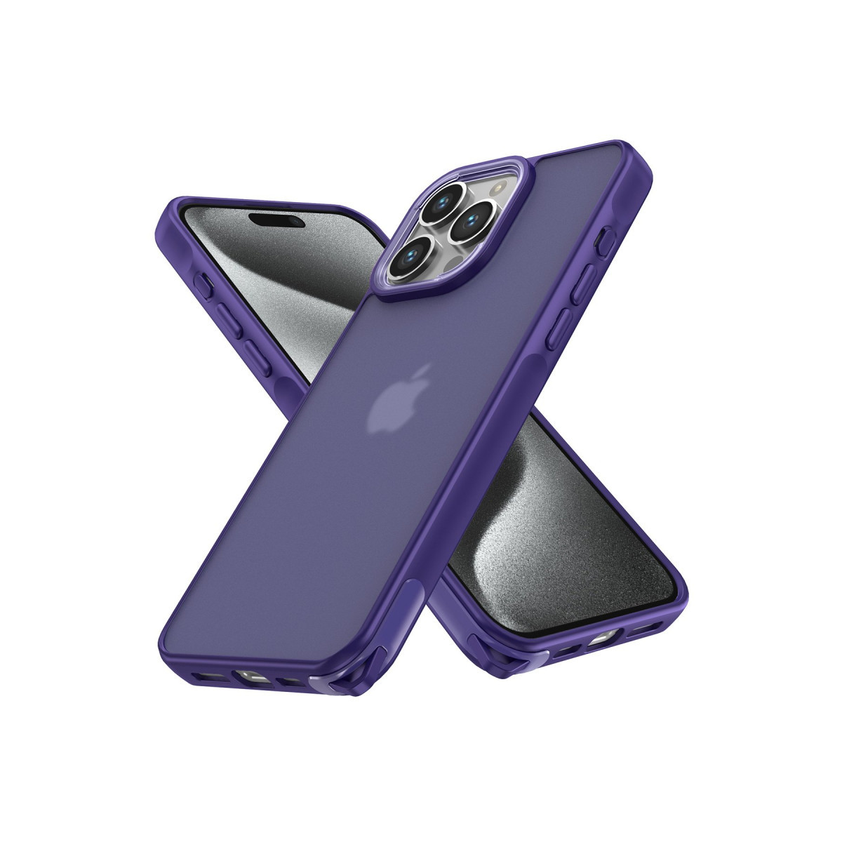 iPhone 15 Pro Kılıf Elegant Kapak - Derin Mor