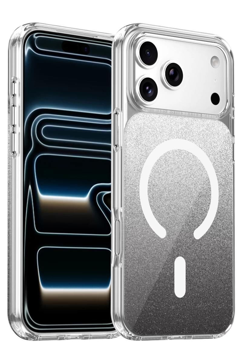 Onegif Apple iPhone 17 Pro Uyumlu Sora Simli Magsafe Kapak - Siyah