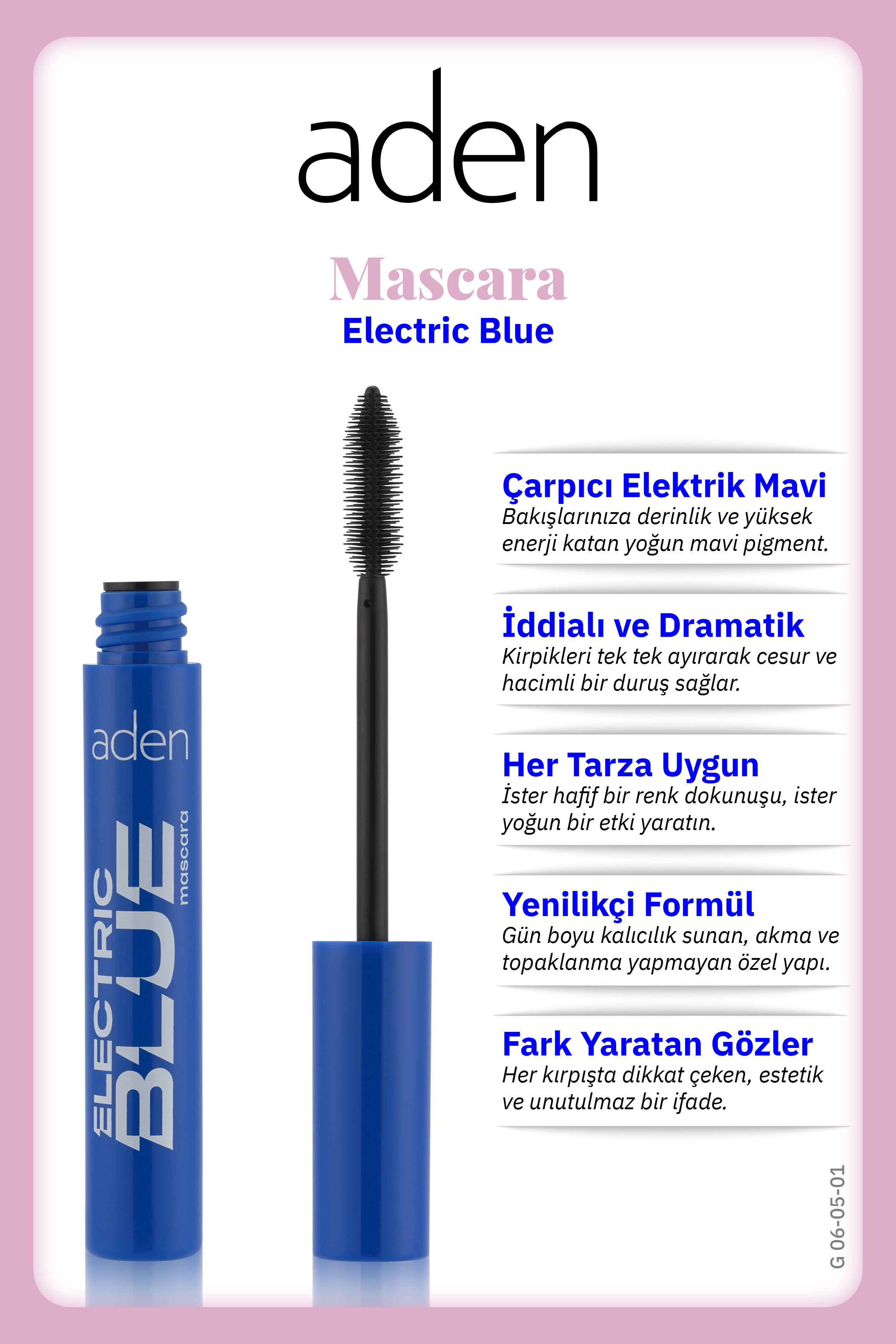 Aden Electric Blue Mascara - Elektrik Mavisi Maskara