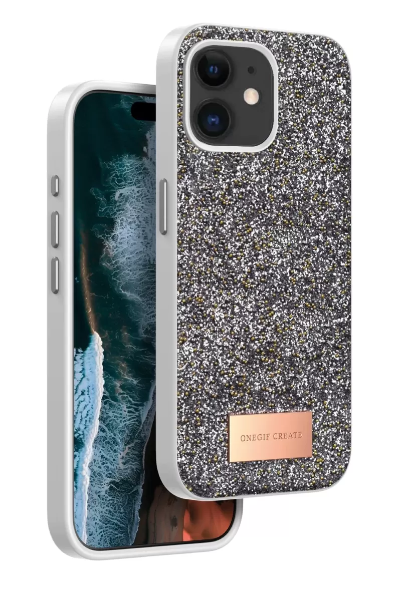 iPhone 11 Bright Simli Kapak - Gümüş